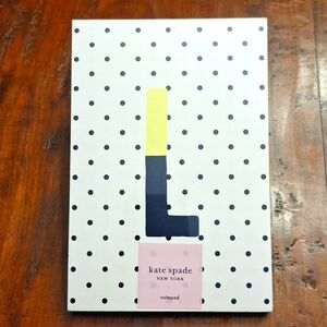 ♠️ Kate Spade Sparks of Joy notepad. 100 sheets. Dipped letter L. New!